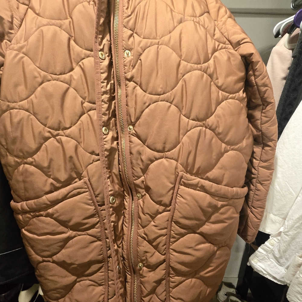 J Crew Large Quilted Cocoon Puffer Coat Primaloft Dark Nutmeg Brown AQ470 - Picture 16 of 16